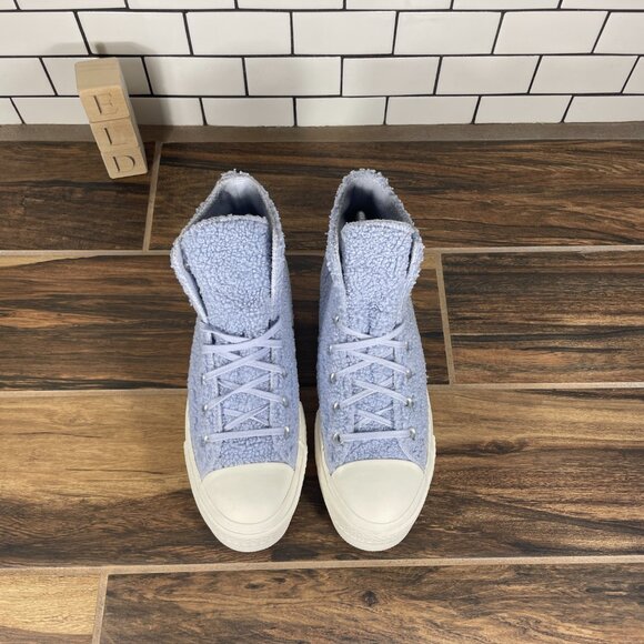 Converse CTAS Lift Hi Womens 8.5 Shoes Ghost Steel Egret Sherpa Platform Sneaker - Picture 11 of 12